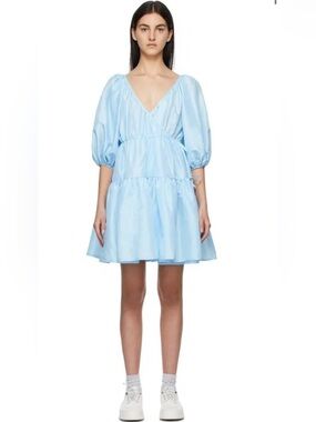 Cecilie Bahnsen Blue Susannah Wrap Dress
